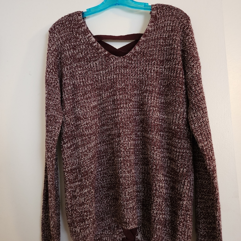 Sweater with Lace up Back